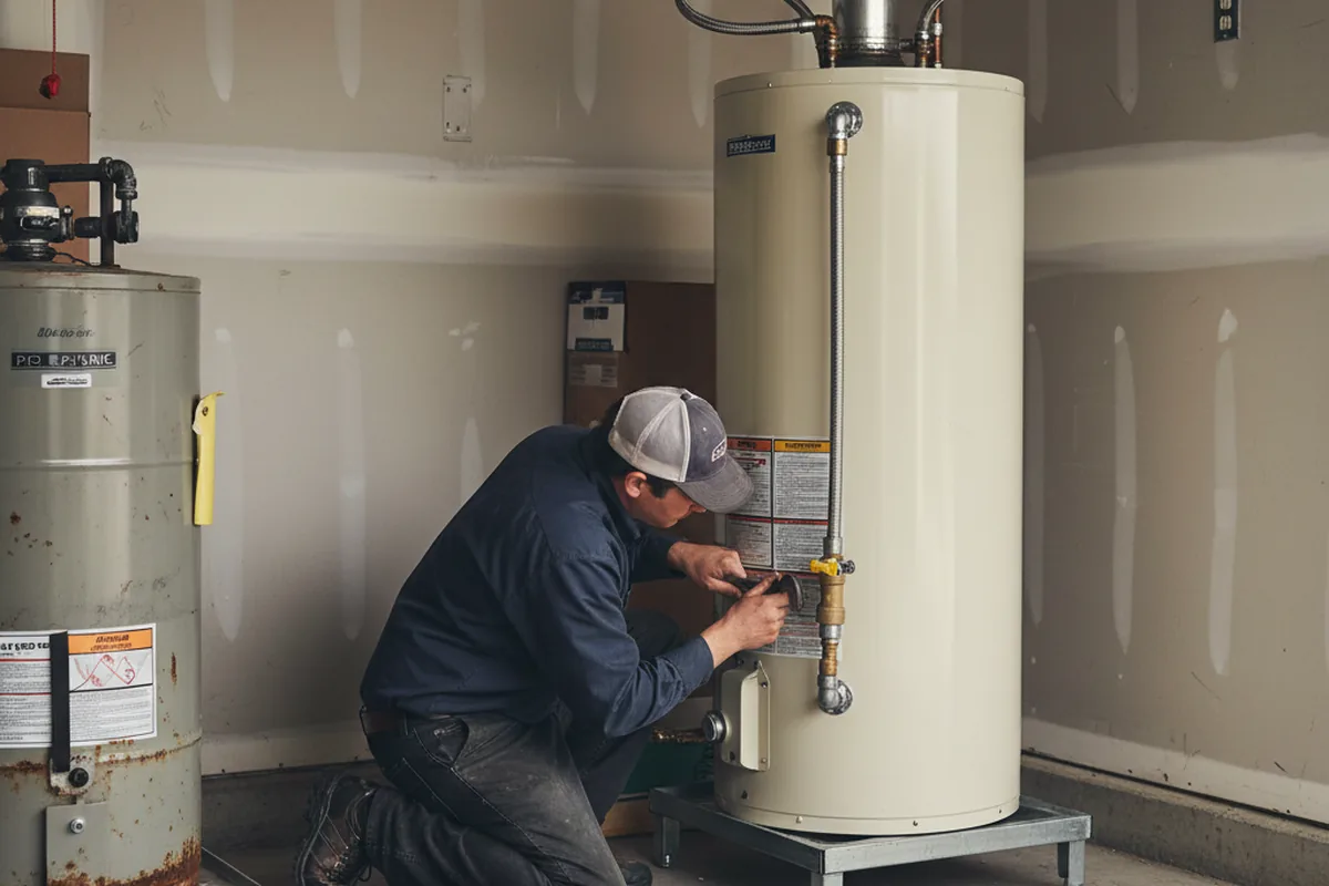 Water heater and shutoff valve replacement in Adger